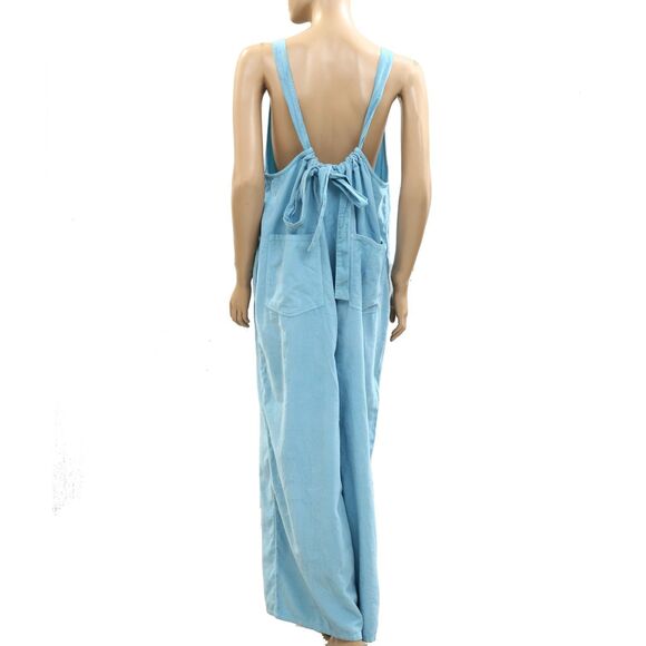 Free People We The Free Freebird Cord Jumpsuit Wide Leg Cotton Cozy L NEW 284504 - Picture 7 of 9